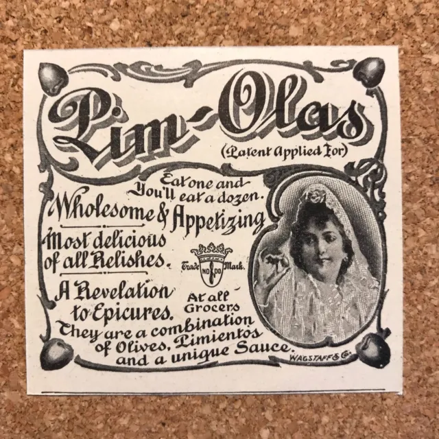 1898 Pim-Olas Relish Victorian Print Ad 2T1-66