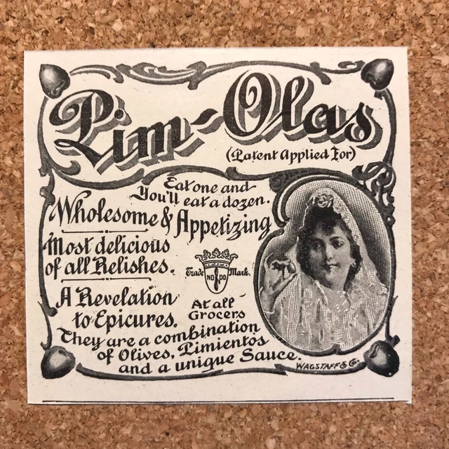 1898 Pim-Olas Relish Victorian Print Ad 2T1-66