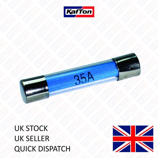 10x 35A Glass Fuses - 30mm Fast Acting Quick Blow Fuses For Auto Electrical