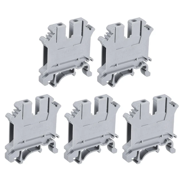 DIN Guida Montaggio Terminale  Vite Tipo Morsa Grigio UK5N 40pz