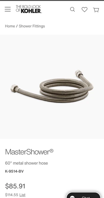 KOHLER 9514-BV Vibrant Brushed Bronze MasterShower 60” Shower Hose KOHLER 9514-BV Vibrant Brushed Bronze MasterShower 60” Shower Hose