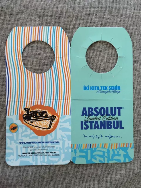 Absolut Vodka Istanbul Tag * New & Collectors Mint * Selten & Rare