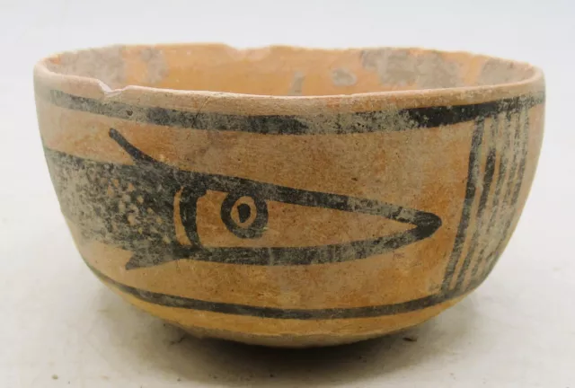 A153 Ancient Indus Valley Harappan Terracotta Vessel With Fish Motifs 2000 Bc