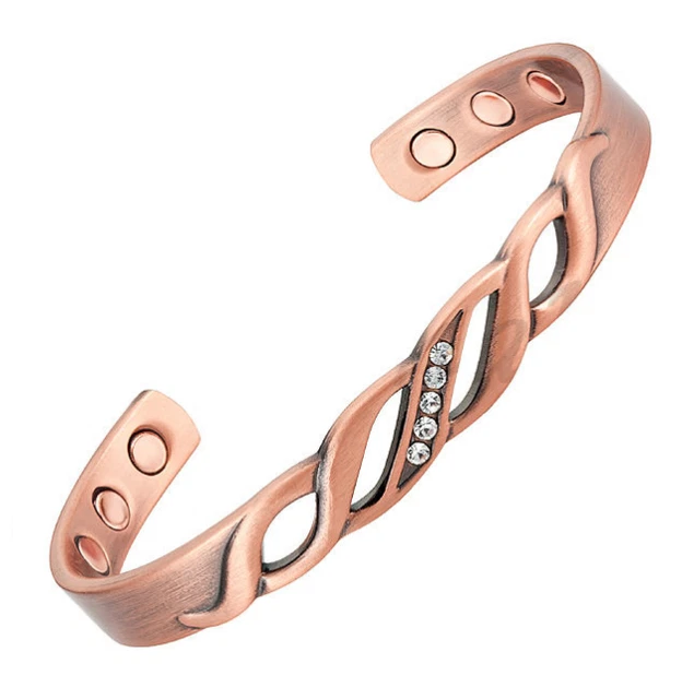 Bracelet Magnétique Cuivre MJ - 3000 Gauss - Soulagement Douleurs (arthrite, Stress) - Neuf