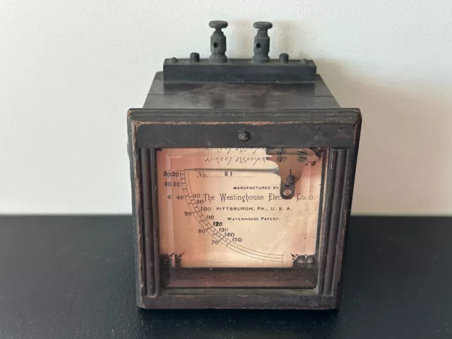 RARE Antique Vintage - WESTINGHOUSE - WATERHOUSE PATENT Voltmeter Direct Reading