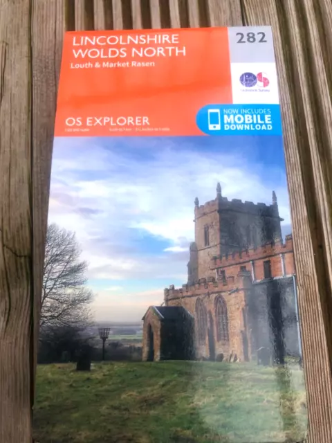 New OS Explorer Map 282 The Lincolnshire Wolds North, Louth & Market Rasen