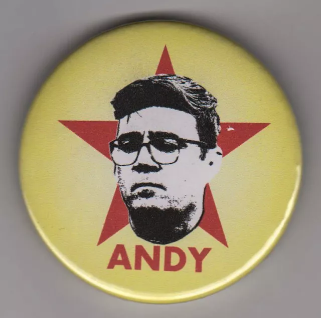 Andy Burnham pin badge button - Labour Mayor of Manchester - virus lockdown 2020