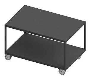 Durham HMT-2460-2-4SWB-95, 2 Shelf Mobile High Deck Steel Top Table, 24"x60"x31"
