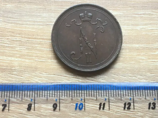 Finland, Under Nicholas Ii Of Russia: 1899 Copper 10 Pennia - Scarce Coin!