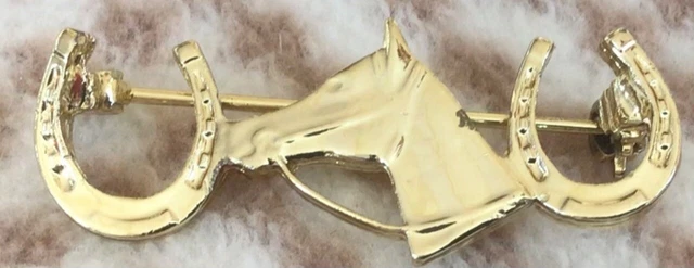 Horseshoes and Snaffle Bit Costume Gold Pin