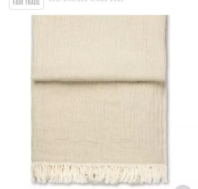 Elvang lancia lavanda 130 x 180 cm avorio - Lino/cotone nuovo con etichette gratis spedizione Regno Unito