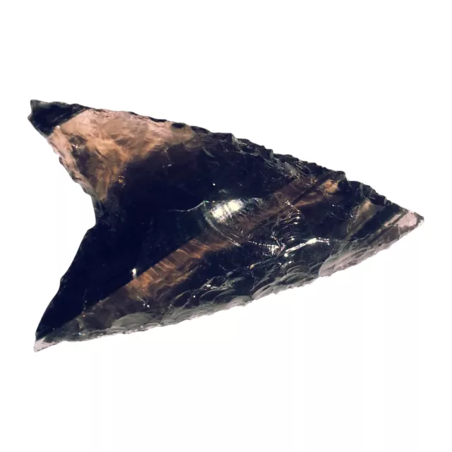 Punta de flecha de obsidiana triangular aprox. 5 cm réplica de la Edad de Piedra 2