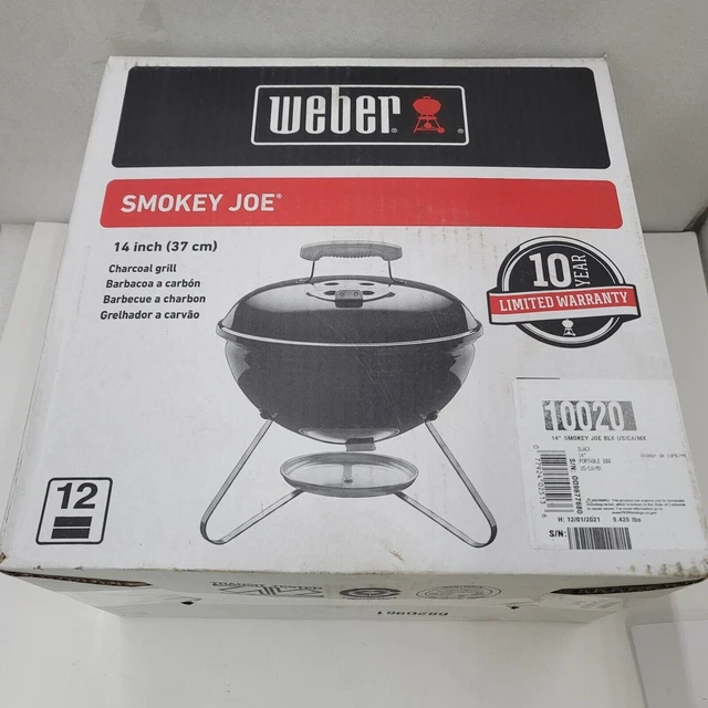 Weber 14"  Smokey Joe Premium Charcoal 14 Inch Grill Compact & Lightweight BLACK
