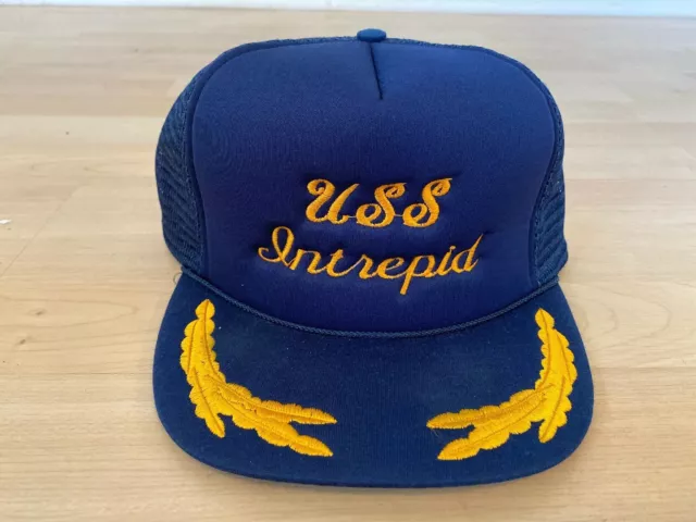 Vintage USS Intrepid US Navy Carrier Hat U.S Military Cap USA