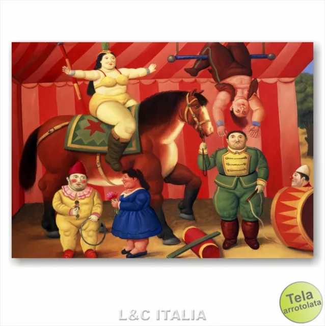 Botero, Gente del circo - STAMPA SU TELA PER QUADRO 70x50 ARREDAMENTO CASA ARTE