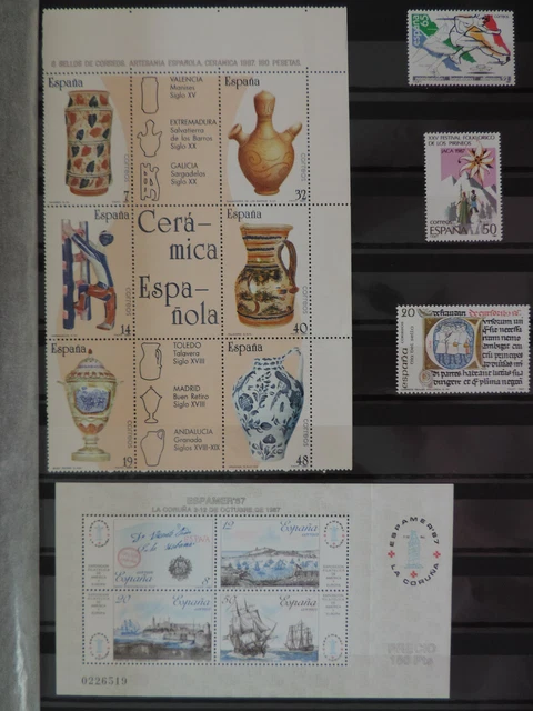 Timbre Espagne Neuf ** Année 1987 n° 2492 à 2544