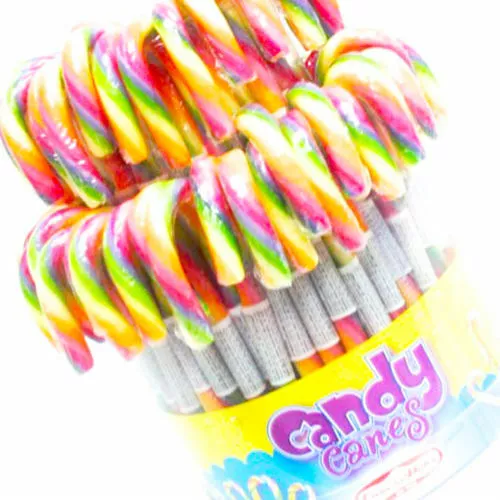 BASTONCINI DI CARAMELLE Candy Canes Arcobaleno- Frutta - 14Gr - 25