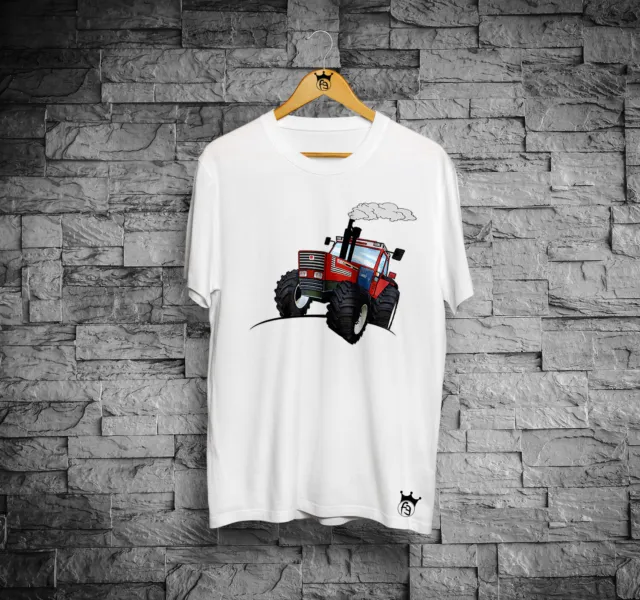 T-Shirt maniche corte uomo trattore 180-90 cartoon maglia per trattorista nuova