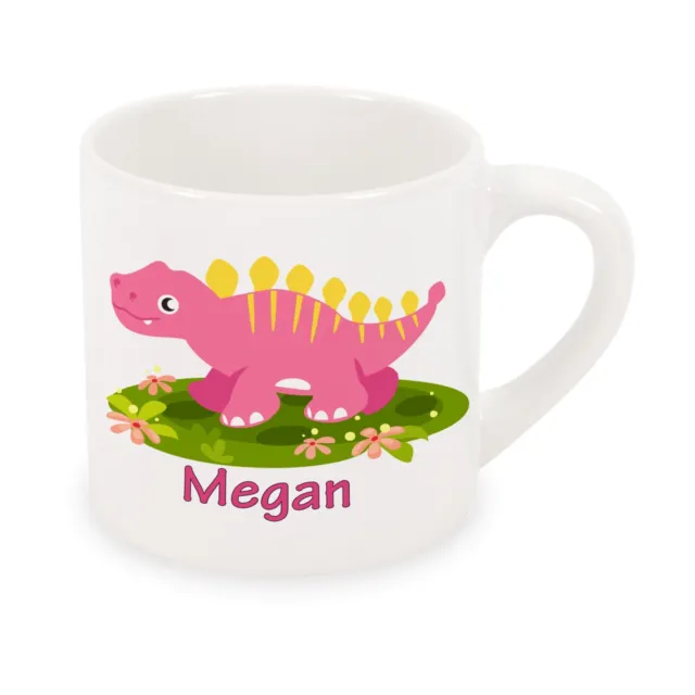 Diseño de dinosaurio personalizado 3, taza para niños, elección de cerámica o irrompible