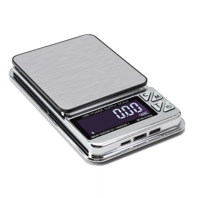 1 Piece High Precision Jewelry Scale Stainless  Kitchen Scales USB  I5Z54121