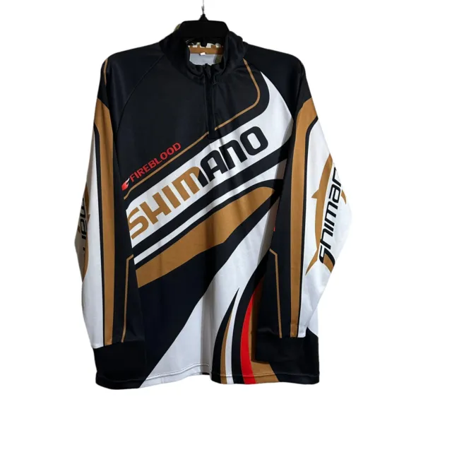 Limited Pro Shimano fishing jersey shirt long sleeve. XXL White Black Red Gold