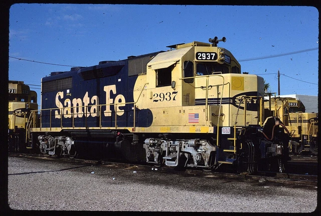 ORIGINAL RAIL SLIDE - ATSF Santa Fe Railway 2937 Phoenix AZ 7-21-1991 ...