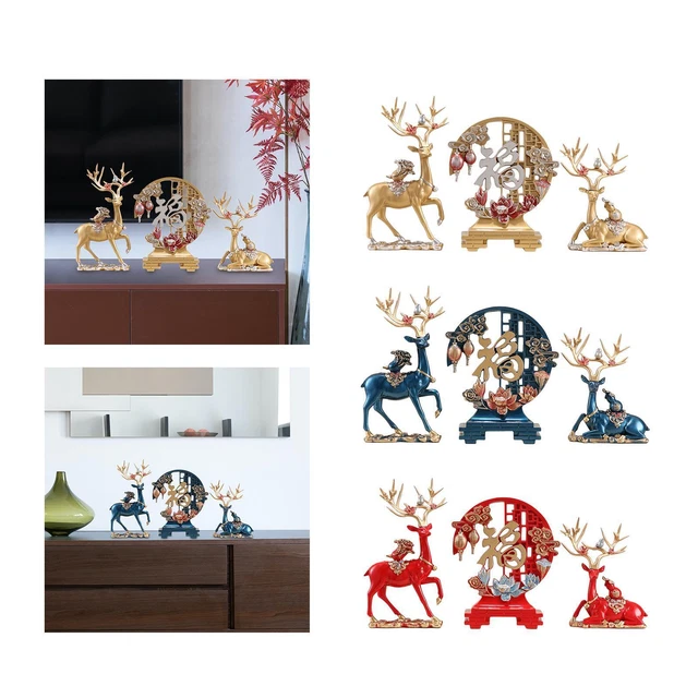 Figurines De Rennes De Noël En Métal Noir - Lot De 2 (grande Et Petite), Décoration Moderne Pour Rebord De Fenêtre