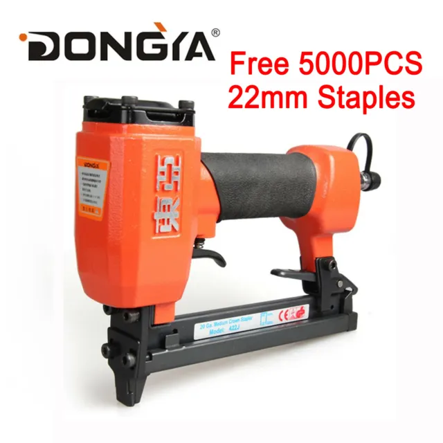 -DongYa 20GA crown Fine Wire Stapler Pneumatic Upholstery Stapler + Free Staples