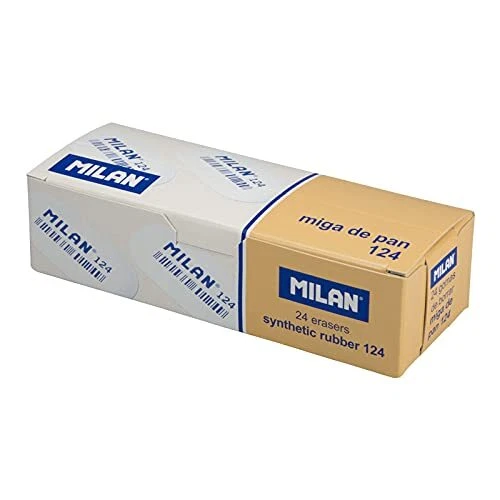 Milan – Boîte de 24 gommes Mie de Pain Ovale Langue de Chat 124