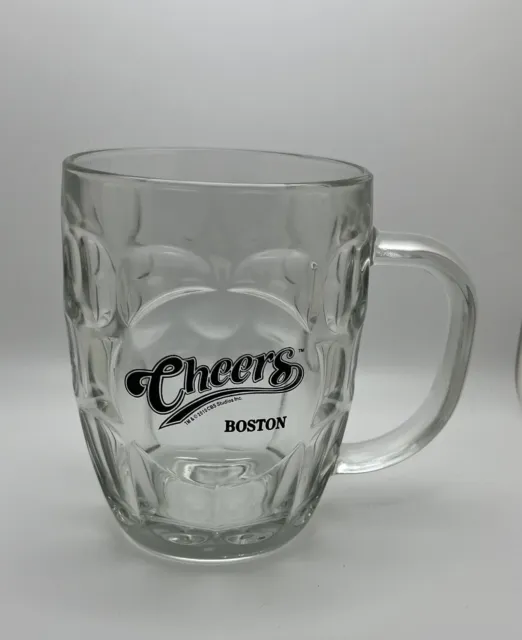 Cheers Boston Clear Glass Beer Mug Dimple Barrel 16oz - 5" High Luminarc