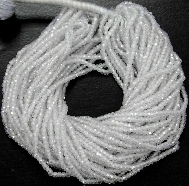 1 Line 0.3m Lose Strand Natürlich Weiß Zirkonia Edelstein Rund 3 MM Perlen