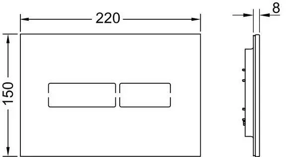 TECElux Mini Betätigungsplatte Glas schwarz berührungslose Auslösung 9240961 2