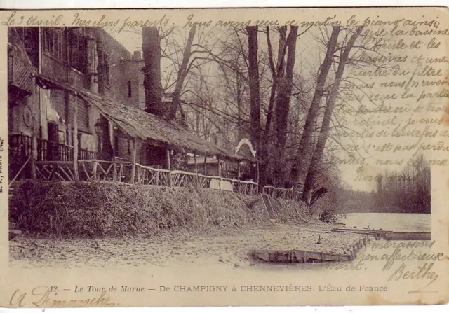 CPA 94 TOUR DE MARNE St Maur CHAMPIGNY CHENNEVIERES Restaurant L'ECU DE FRANCE