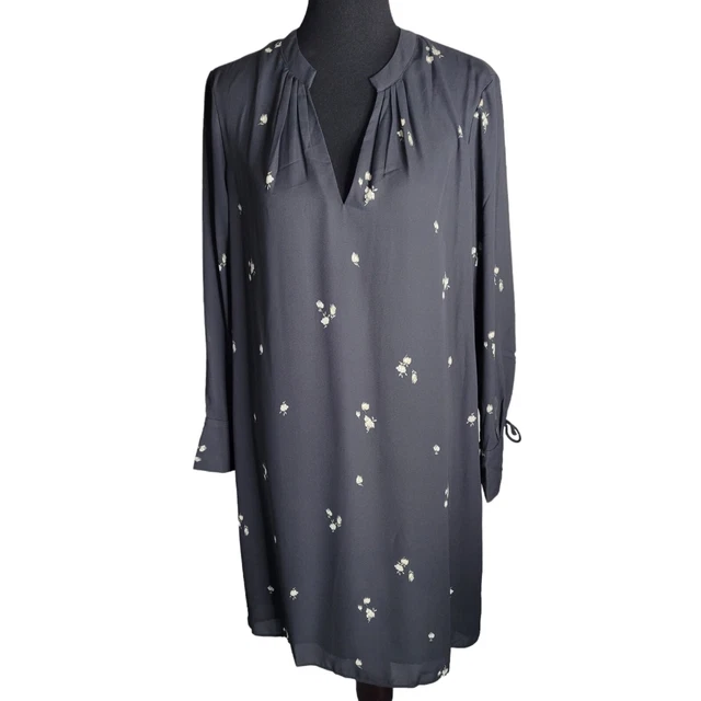 Black Dress With Flower Print HM Size L