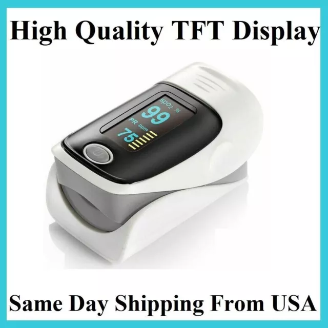 Finger Pulse Oximeter Heart Rate Blood Oxygen Saturation Monitor SpO2 PR Measure