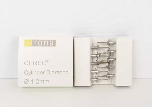 10x Sirona CEREC Cylinder Diamond 4693334 Bur 1.2mm Schleifer Fräser CAD/CAM