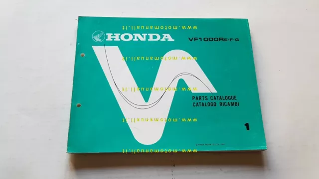 HONDA VF 1000 R (E-F-G) 1985 catalogo ricambi ORIGINALE Spare Parts Catalogue