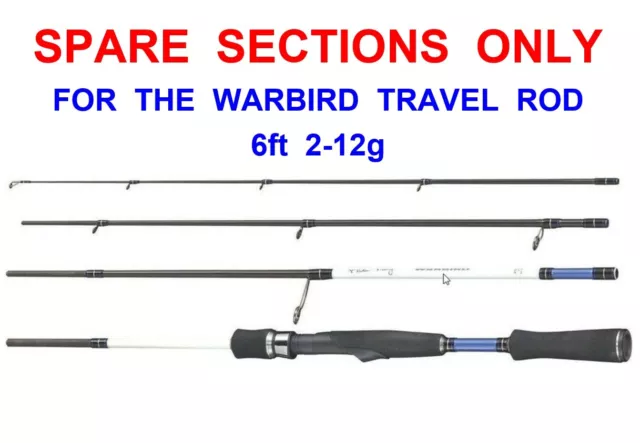 SPARE SECTIONS FOR FLADEN WARBIRD 6ft 4pc TRAVEL ROD 2-12g SPIN SPINNING ROD LRF