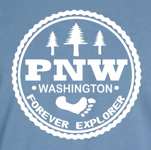 Washington Pacific Northwest Bigfoot  adult unisex tee shirt large