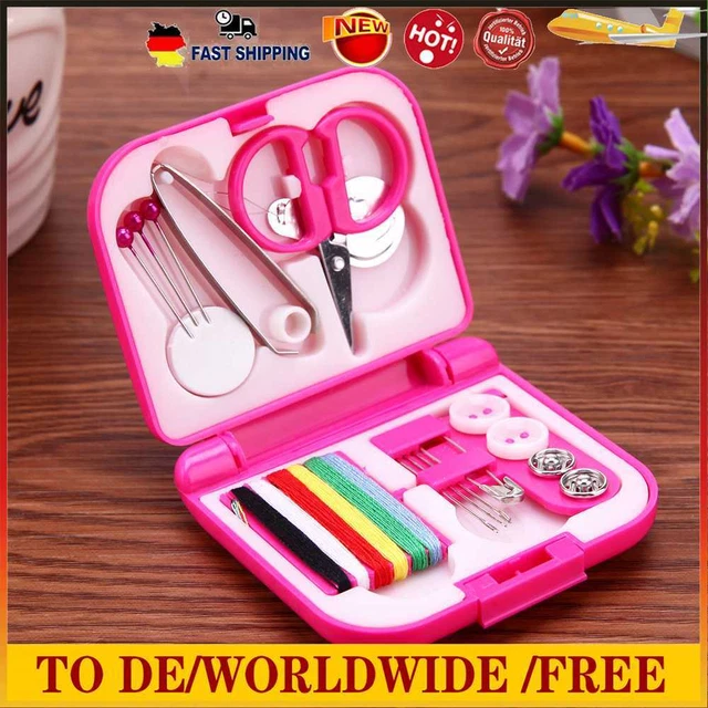 Sewing Kits Box Mini Nadel Threads Tasten Schere Fingerhut Portable Home Strickn