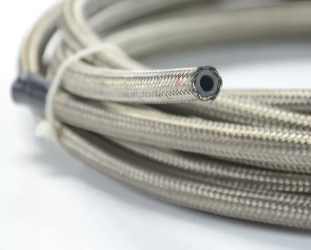 An4 An10 An12 Stainless Steel Braided Hose Rubber Oil Fuel Line Hose 1M 3M 6M