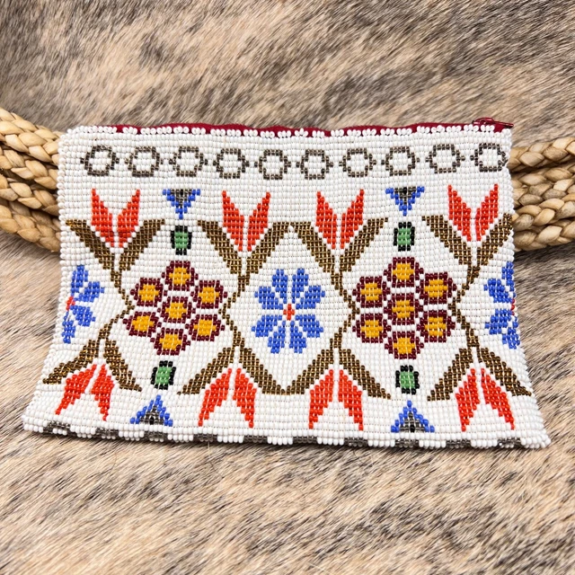 Northern Plains Native American Doeskin Beaded Purse