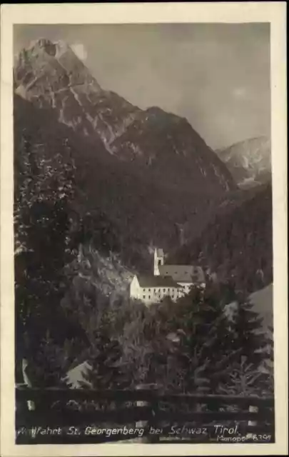 Wallfahrt St. Georgenberg bei Schwaz Tirol AK ~1920/30 Blick auf Stift Fiecht