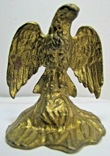 Old Spread Winged Brass Eagle Figural Bird Paperweight Decorative Art