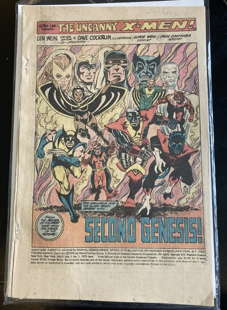 Giant Size X-Men #1 Coverless No Front Cover 1975 Marvel uncanny RARE