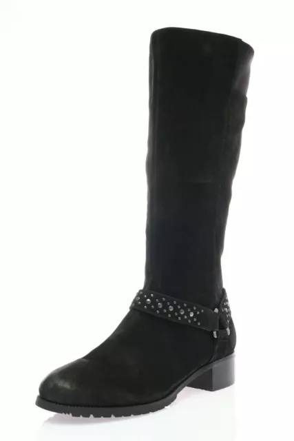 ADRIENNE VITTADINI "TROOPER" black fabric knee high boots sz. 7.5 NEW! $110 2