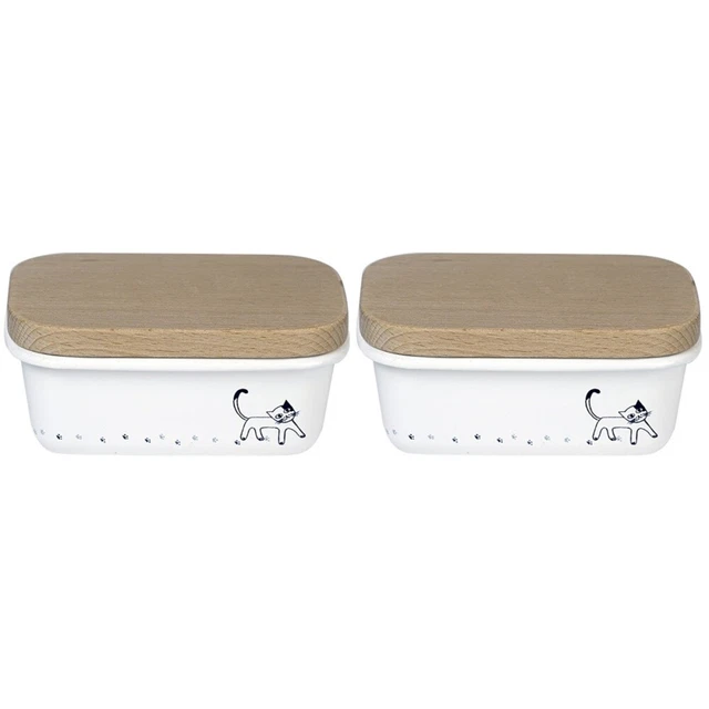 2 piezas Práctico Butterbox Home Restaurant Contenedor de mantequilla Soporte de mantequilla con