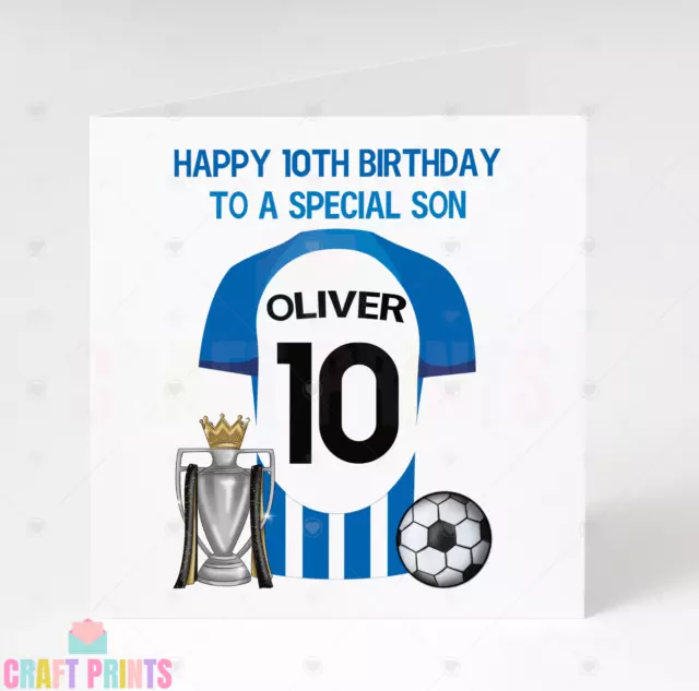 Personalised Brighton & Hove Albion Football Birthday Card Son Grandson