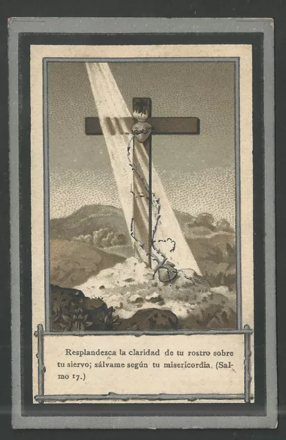Estampa antigua del Sagrado Corazon de Jesus andachtsbild santino holy card
