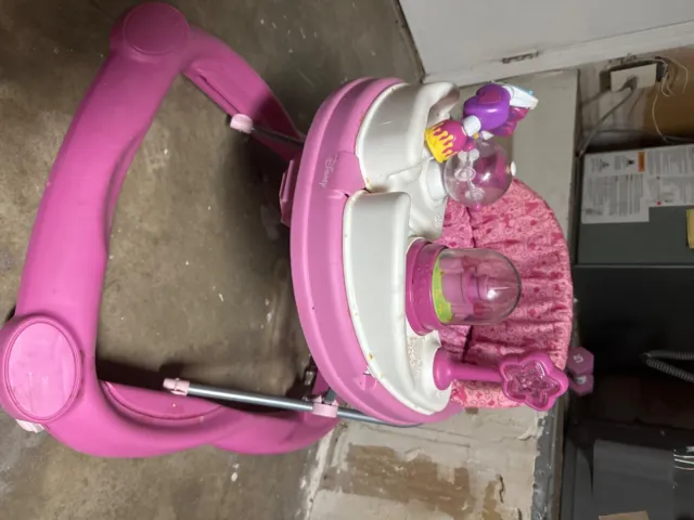 Adjustable Disney princess Walker With Activity Station pink 